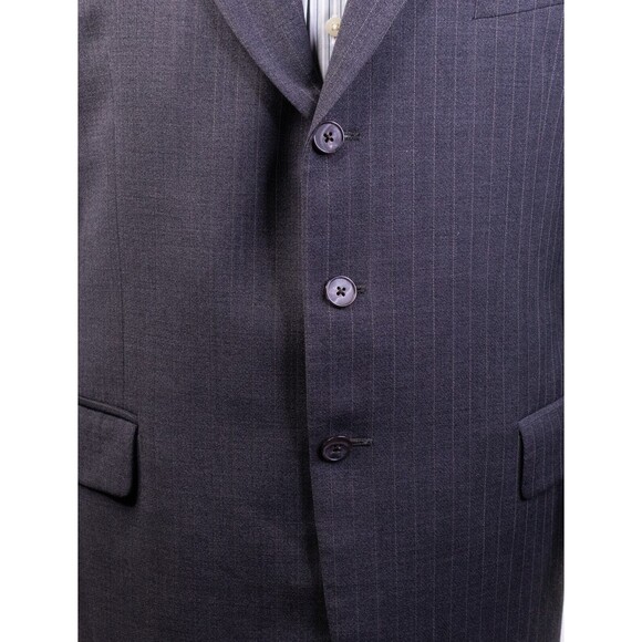 44R Classic-Fit Joseph Abboud GRAY PINSTRIPED Wool Three-Button Blazer Jacket - Picture 7 of 13